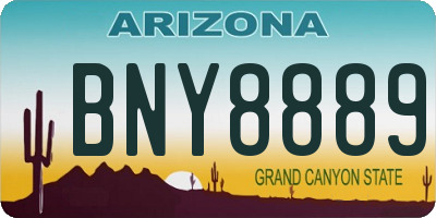 AZ license plate BNY8889