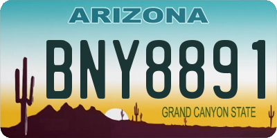 AZ license plate BNY8891