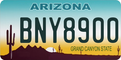 AZ license plate BNY8900