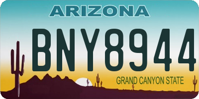 AZ license plate BNY8944