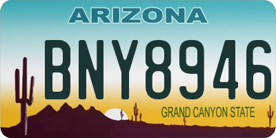 AZ license plate BNY8946