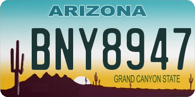 AZ license plate BNY8947
