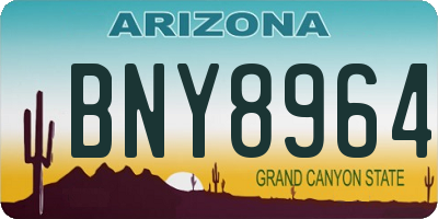 AZ license plate BNY8964