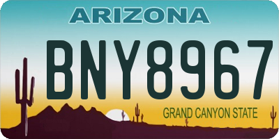AZ license plate BNY8967