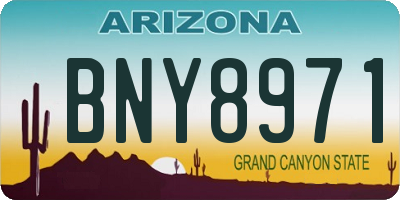 AZ license plate BNY8971