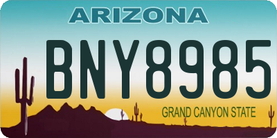 AZ license plate BNY8985