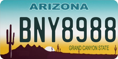 AZ license plate BNY8988