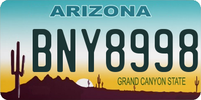 AZ license plate BNY8998