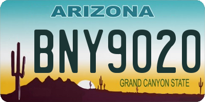 AZ license plate BNY9020