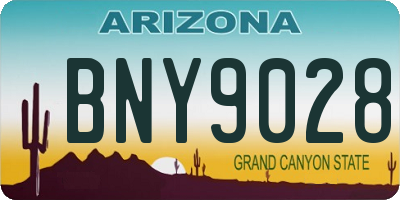 AZ license plate BNY9028
