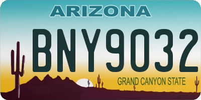 AZ license plate BNY9032