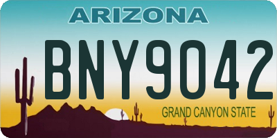 AZ license plate BNY9042
