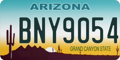 AZ license plate BNY9054