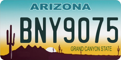 AZ license plate BNY9075