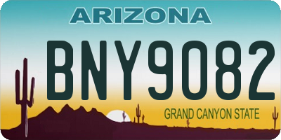AZ license plate BNY9082