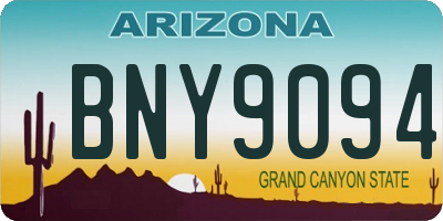 AZ license plate BNY9094