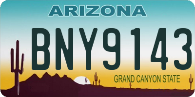 AZ license plate BNY9143