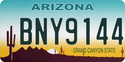AZ license plate BNY9144