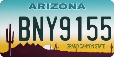 AZ license plate BNY9155