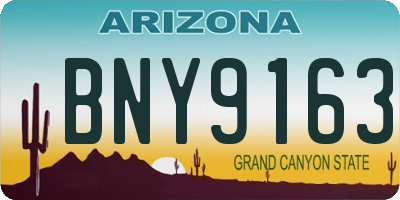 AZ license plate BNY9163