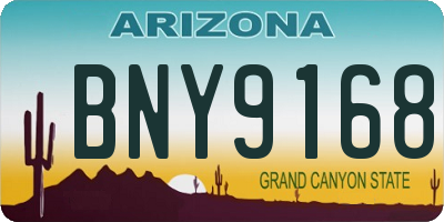 AZ license plate BNY9168