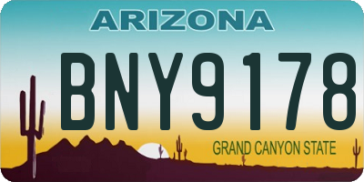 AZ license plate BNY9178