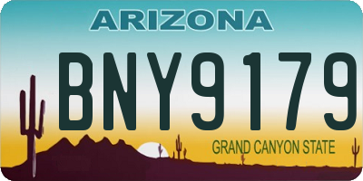 AZ license plate BNY9179