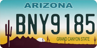 AZ license plate BNY9185