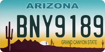AZ license plate BNY9189