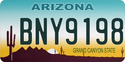 AZ license plate BNY9198
