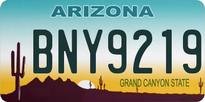 AZ license plate BNY9219
