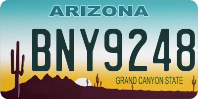 AZ license plate BNY9248