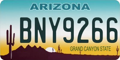 AZ license plate BNY9266
