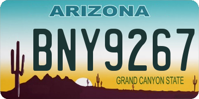 AZ license plate BNY9267