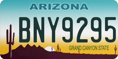 AZ license plate BNY9295