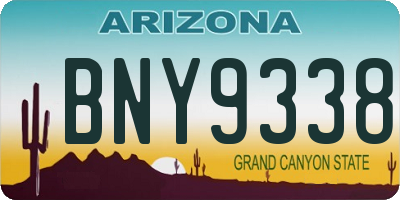 AZ license plate BNY9338