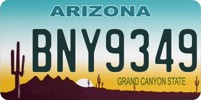 AZ license plate BNY9349