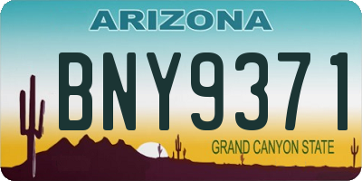 AZ license plate BNY9371