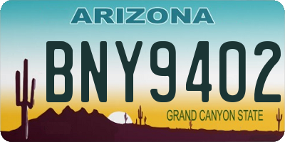AZ license plate BNY9402