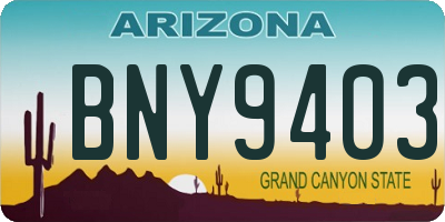 AZ license plate BNY9403