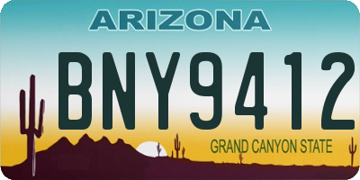 AZ license plate BNY9412