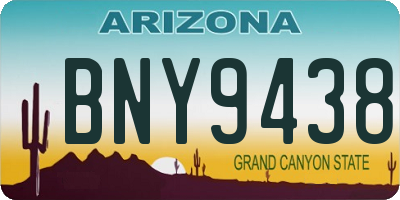 AZ license plate BNY9438