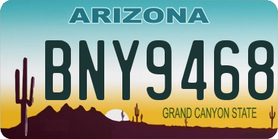 AZ license plate BNY9468