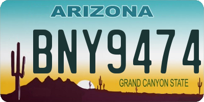 AZ license plate BNY9474