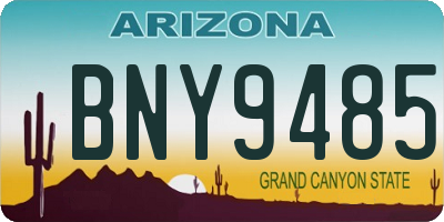 AZ license plate BNY9485