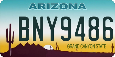 AZ license plate BNY9486