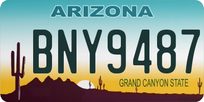 AZ license plate BNY9487