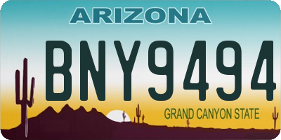 AZ license plate BNY9494