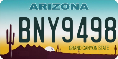 AZ license plate BNY9498