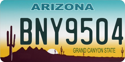 AZ license plate BNY9504